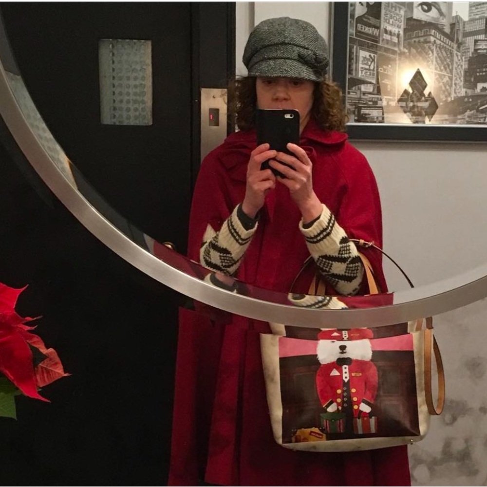 Red cape coat